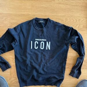 DSQUARED2 Men's Navy Icon Crewneck Sweater